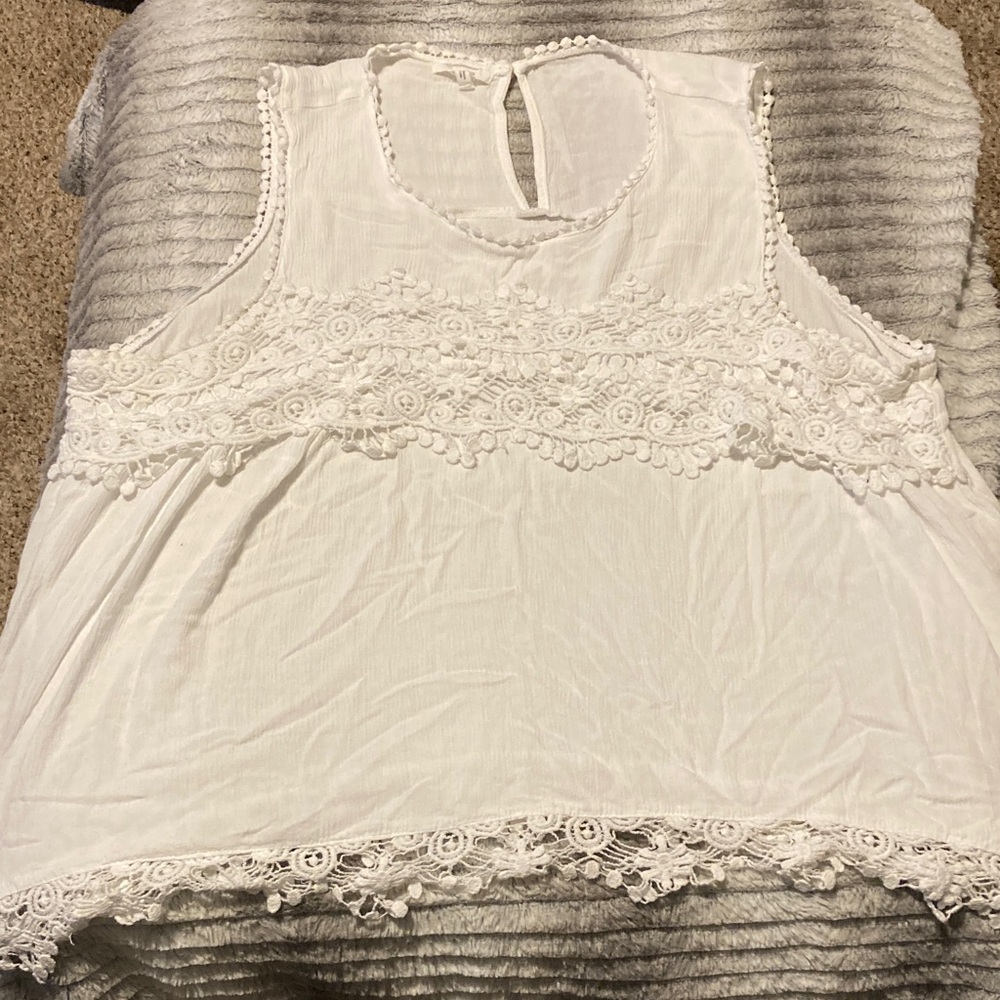 Maurices White Lace Tank Top
